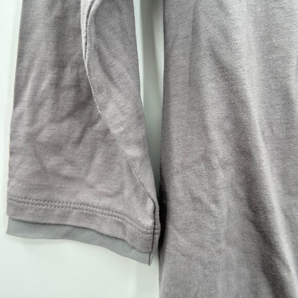 LOGO by Lori Goldstein Gray Jersey Tunic w/ Layered Satin Chiffon Hem 2XSP - Picture 10 of 10